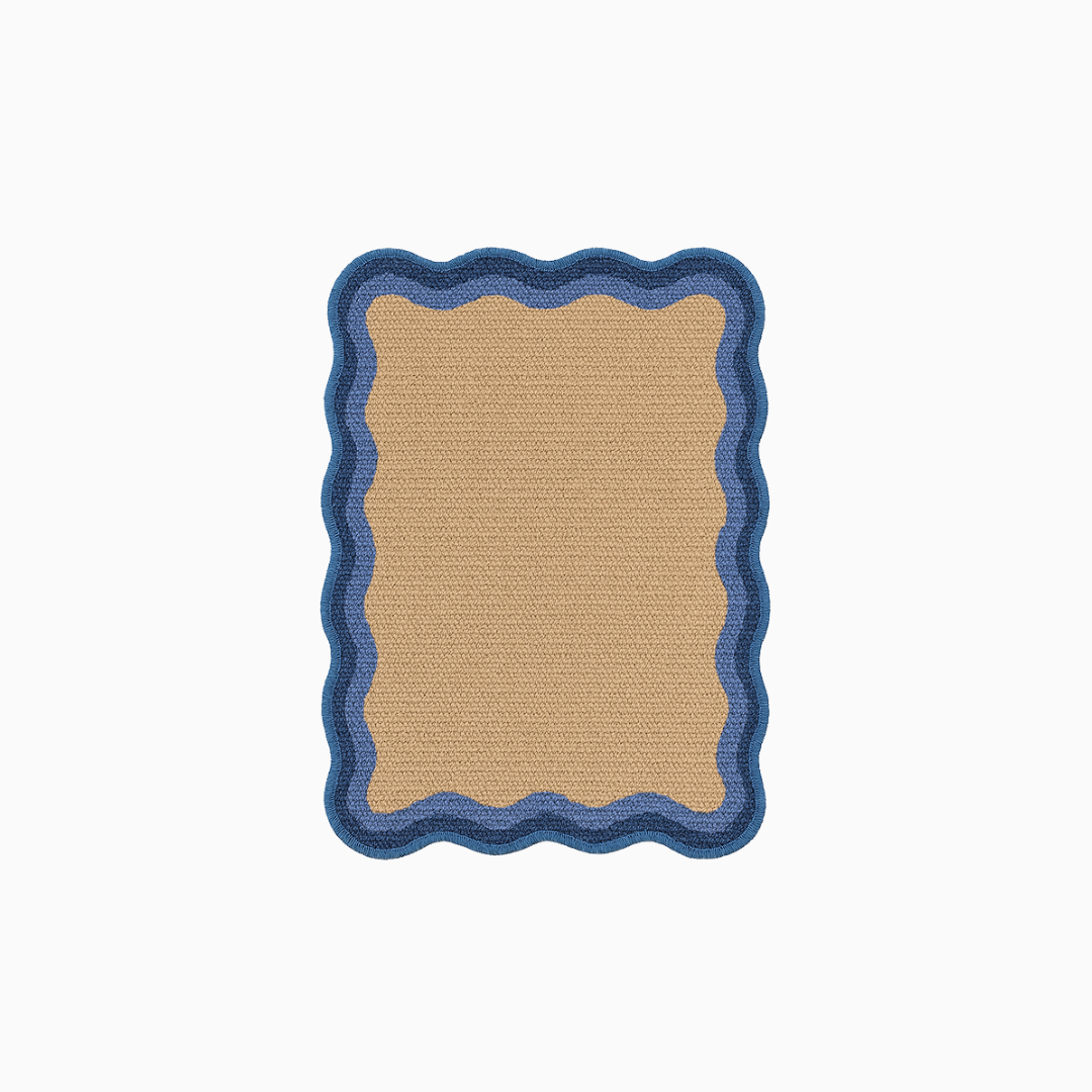 HÄDDEN Ripple cat scratching mat with organic wave shape. A modern sisal scratcher that doubles as a mini design rug