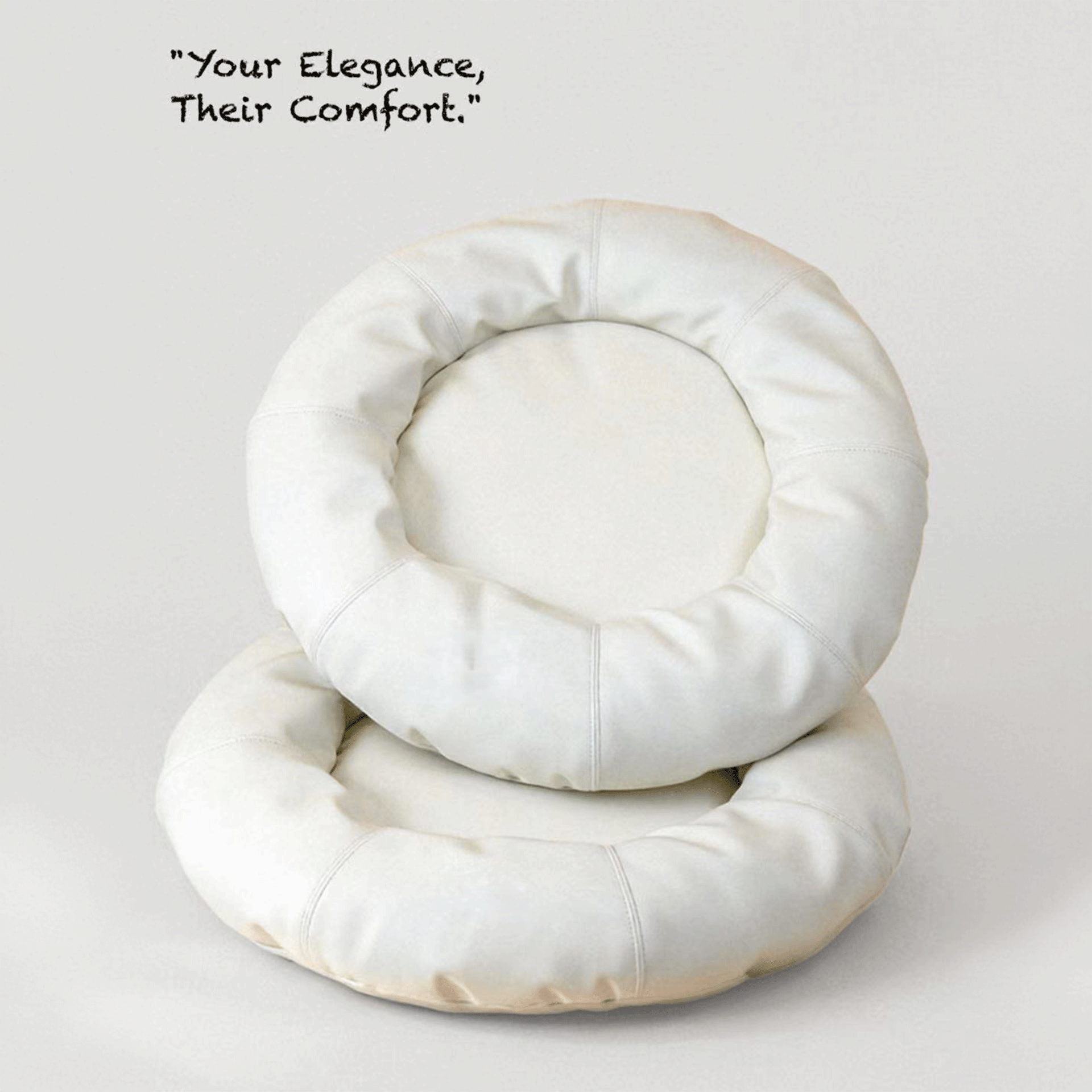 HÄDDEN NYC Cloud White Donut Pet Bed – Luxury Cat & Small Dog Lounge