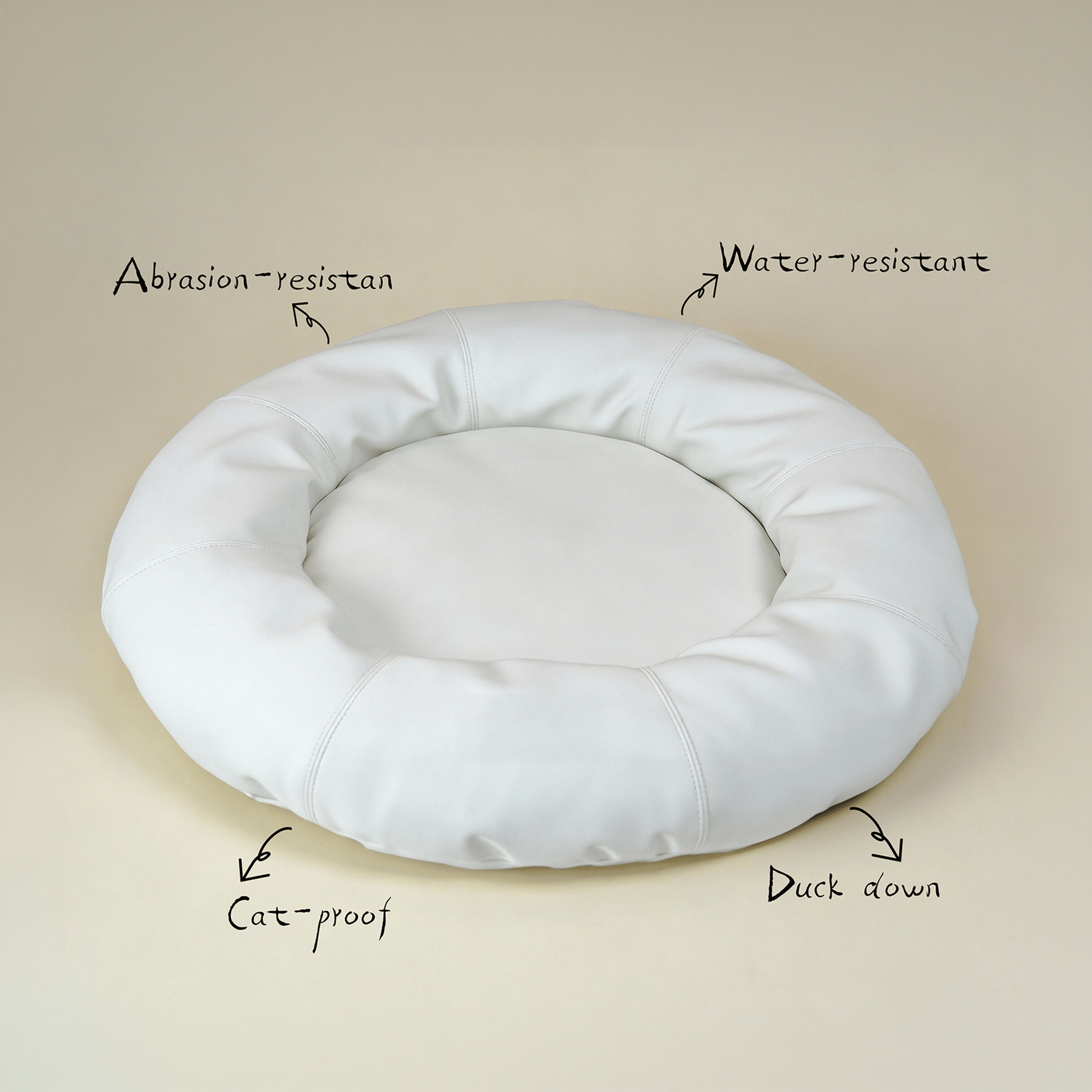 HÄDDEN NYC Cloud White Donut Pet Bed – Luxury Cat & Small Dog Lounge